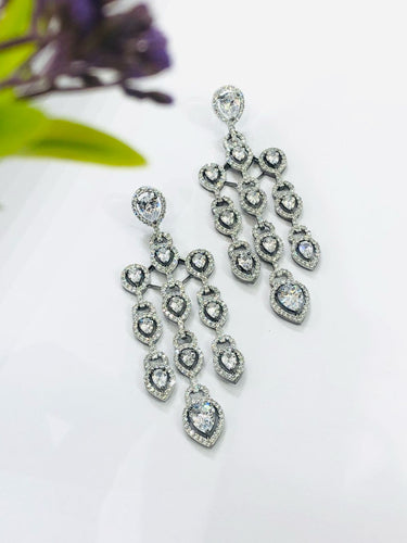 Drop Diamond Long Earrings